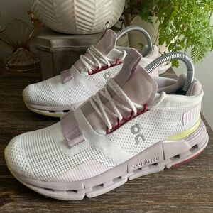 On Cloud Cloudnova Running Athletic Sneakers Shoes Womens 7 Undyed White Fade